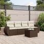 Preview: ARDEBO.de - 5-tlg. Garten-Sofagarnitur mit Kissen Braun Poly Rattan