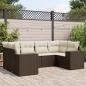 Preview: ARDEBO.de - 6-tlg. Garten-Sofagarnitur mit Kissen Braun Poly Rattan