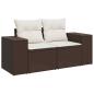 Preview: 6-tlg. Garten-Sofagarnitur mit Kissen Braun Poly Rattan