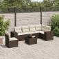 Preview: ARDEBO.de - 7-tlg. Garten-Sofagarnitur mit Kissen Braun Poly Rattan