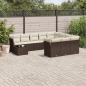 Preview: ARDEBO.de - 11-tlg. Garten-Sofagarnitur mit Kissen Braun Poly Rattan