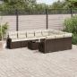 Preview: ARDEBO.de - 11-tlg. Garten-Sofagarnitur mit Kissen Braun Poly Rattan