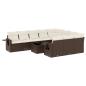 Preview: 11-tlg. Garten-Sofagarnitur mit Kissen Braun Poly Rattan