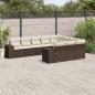 Preview: ARDEBO.de - 10-tlg. Garten-Sofagarnitur mit Kissen Braun Poly Rattan