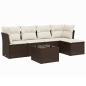Preview: 6-tlg. Garten-Sofagarnitur mit Kissen Braun Poly Rattan