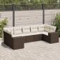 Preview: ARDEBO.de - 7-tlg. Garten-Sofagarnitur mit Kissen Braun Poly Rattan