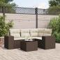 Preview: ARDEBO.de - 5-tlg. Garten-Sofagarnitur mit Kissen Braun Poly Rattan