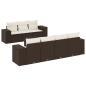 Preview: 8-tlg. Garten-Sofagarnitur mit Kissen Braun Poly Rattan