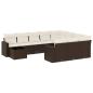 Preview: 11-tlg. Garten-Sofagarnitur mit Kissen Braun Poly Rattan