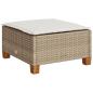 Preview: Gartenhocker mit Kissen Beige 63,5x56x32 cm Poly Rattan