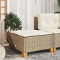 Preview: Gartenhocker mit Kissen Beige 63,5x56x32 cm Poly Rattan