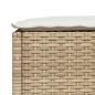 Preview: Gartenhocker mit Kissen Beige 63,5x56x32 cm Poly Rattan