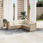 Preview: ARDEBO.de - 5-tlg. Garten-Sofagarnitur mit Kissen Beige Poly Rattan