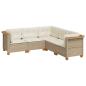 Preview: 5-tlg. Garten-Sofagarnitur mit Kissen Beige Poly Rattan