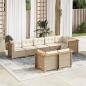 Preview: ARDEBO.de - 8-tlg. Garten-Sofagarnitur mit Kissen Beige Poly Rattan