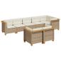 Preview: 8-tlg. Garten-Sofagarnitur mit Kissen Beige Poly Rattan