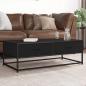 Preview: ARDEBO.de - Couchtisch Schwarz 100x50x35 cm Holzwerkstoff und Metall