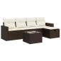 Preview: 6-tlg. Garten-Sofagarnitur mit Kissen Braun Poly Rattan