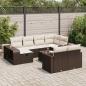 Preview: ARDEBO.de - 11-tlg. Garten-Sofagarnitur mit Kissen Braun Poly Rattan
