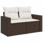 Preview: 11-tlg. Garten-Sofagarnitur mit Kissen Braun Poly Rattan