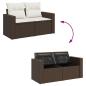 Preview: 11-tlg. Garten-Sofagarnitur mit Kissen Braun Poly Rattan