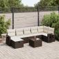 Preview: ARDEBO.de - 8-tlg. Garten-Sofagarnitur mit Kissen Braun Poly Rattan