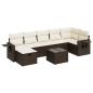 Preview: 8-tlg. Garten-Sofagarnitur mit Kissen Braun Poly Rattan