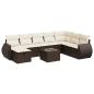 Preview: 9-tlg. Garten-Sofagarnitur mit Kissen Braun Poly Rattan