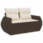Preview: 9-tlg. Garten-Sofagarnitur mit Kissen Braun Poly Rattan