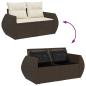 Preview: 9-tlg. Garten-Sofagarnitur mit Kissen Braun Poly Rattan