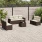 Preview: ARDEBO.de - 8-tlg. Garten-Sofagarnitur mit Kissen Braun Poly Rattan