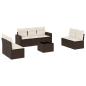 Preview: 8-tlg. Garten-Sofagarnitur mit Kissen Braun Poly Rattan