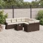Preview: ARDEBO.de - 9-tlg. Garten-Sofagarnitur mit Kissen Braun Poly Rattan