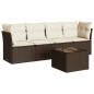 Preview: 5-tlg. Garten-Sofagarnitur mit Kissen Braun Poly Rattan