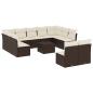 Preview: 12-tlg. Garten-Sofagarnitur mit Kissen Braun Poly Rattan