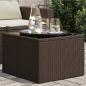 Preview: ARDEBO.de - Gartentisch mit Glasplatte Braun 55x55x37 cm Poly Rattan