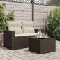 Preview: Gartentisch mit Glasplatte Braun 55x55x37 cm Poly Rattan
