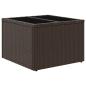 Preview: Gartentisch mit Glasplatte Braun 55x55x37 cm Poly Rattan