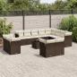 Preview: ARDEBO.de - 13-tlg. Garten-Sofagarnitur mit Kissen Braun Poly Rattan