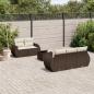 Preview: ARDEBO.de - 6-tlg. Garten-Sofagarnitur mit Kissen Braun Poly Rattan