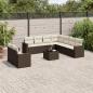 Preview: ARDEBO.de - 10-tlg. Garten-Sofagarnitur mit Kissen Braun Poly Rattan