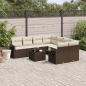 Preview: ARDEBO.de - 9-tlg. Garten-Sofagarnitur mit Kissen Braun Poly Rattan