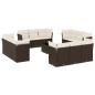 Preview: 13-tlg. Garten-Sofagarnitur mit Kissen Braun Poly Rattan
