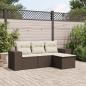 Preview: ARDEBO.de - 4-tlg. Garten-Sofagarnitur mit Kissen Braun Poly Rattan