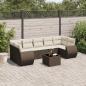 Preview: ARDEBO.de - 8-tlg. Garten-Sofagarnitur mit Kissen Braun Poly Rattan