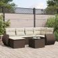 Preview: ARDEBO.de - 7-tlg. Garten-Sofagarnitur mit Kissen Braun Poly Rattan