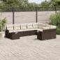 Preview: ARDEBO.de - 10-tlg. Garten-Sofagarnitur mit Kissen Braun Poly Rattan
