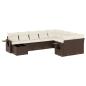 Preview: 10-tlg. Garten-Sofagarnitur mit Kissen Braun Poly Rattan