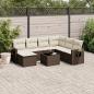 Preview: ARDEBO.de - 8-tlg. Garten-Sofagarnitur mit Kissen Braun Poly Rattan