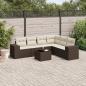Preview: ARDEBO.de - 7-tlg. Garten-Sofagarnitur mit Kissen Braun Poly Rattan